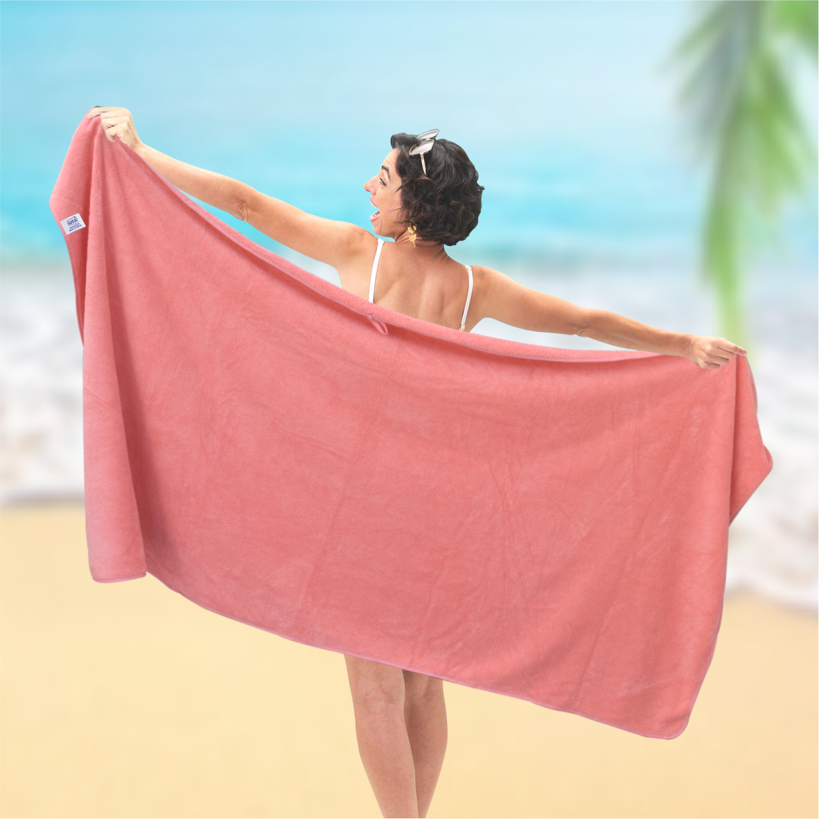 iota Microfiber Ultra Soft Beach Towel & Bath Towel 90X180CM 500GSM (Pink)