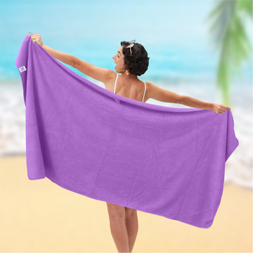 iota Microfiber Ultra Soft Beach Towel & Bath Towel 90X180CM 500GSM (Purple)