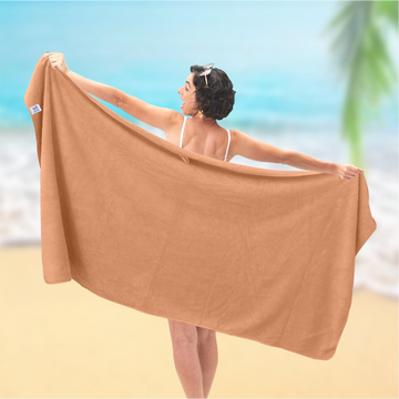 iota Microfiber Ultra Soft Beach Towel & Bath Towel 90X180CM 500GSM (Brown) IOTA