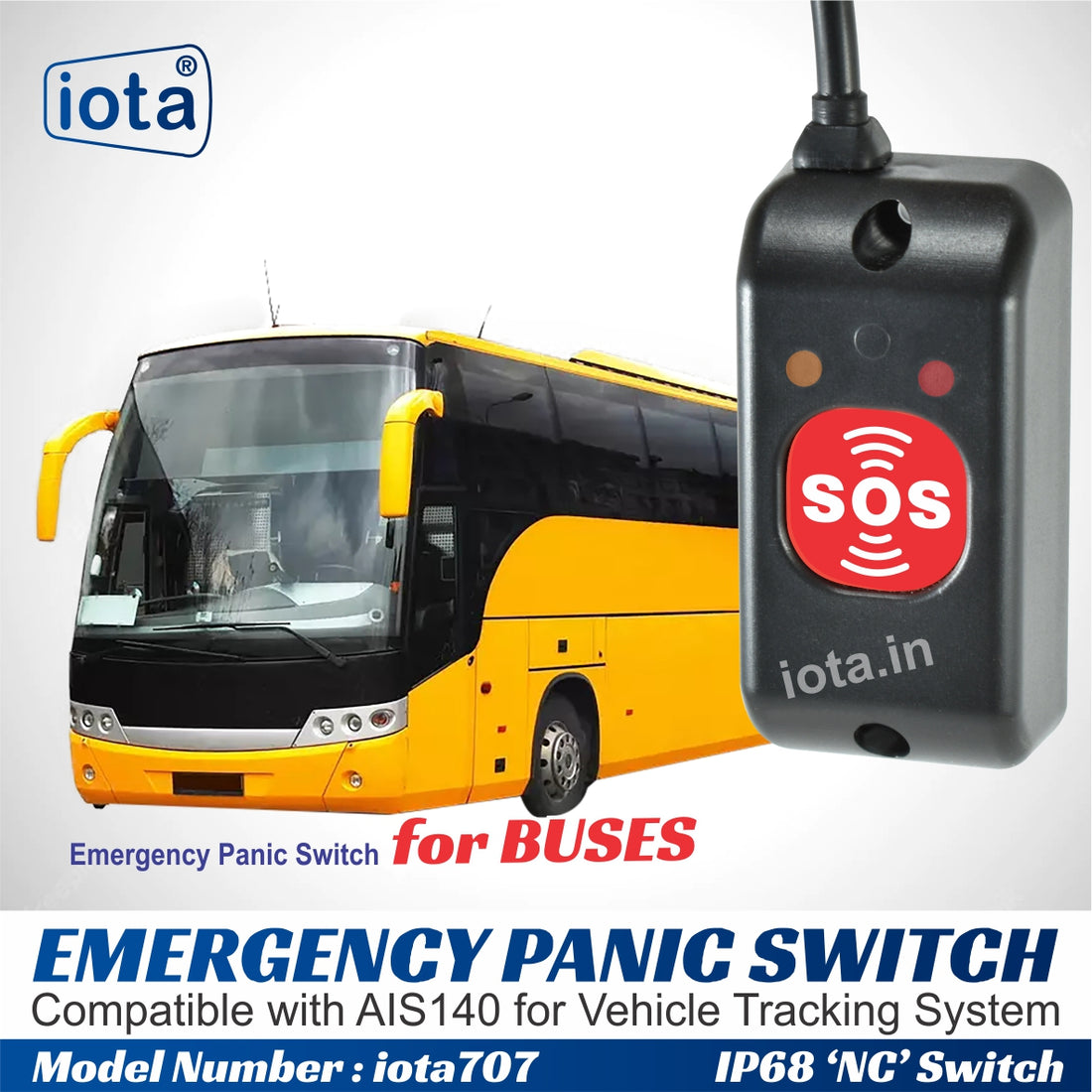 iota Emergency Panic Switch iota707 Compatible with AIS 140