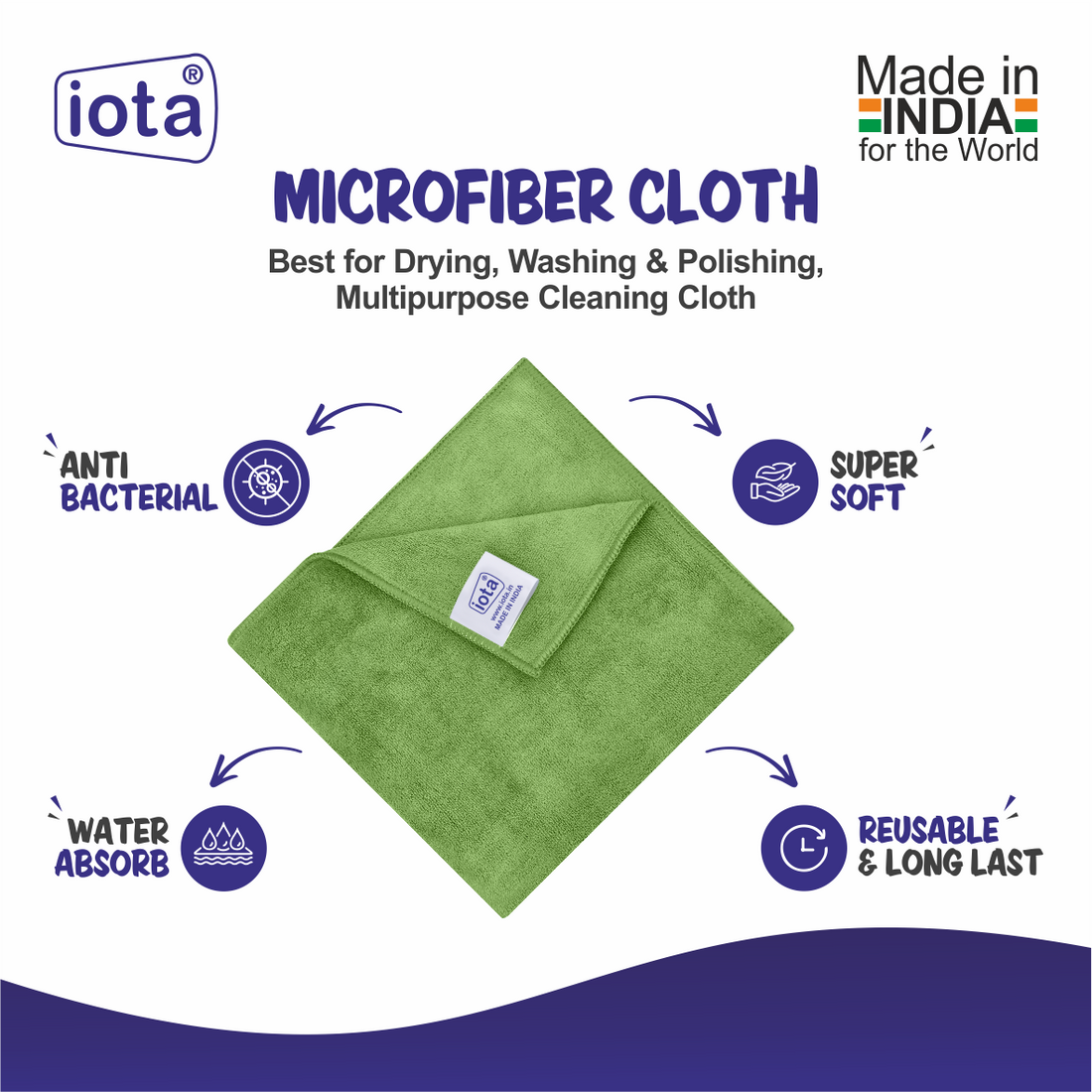 iota Microfiber Cloth 450GSM 60x40cm For Automotive (Pack Of-2) IOTA