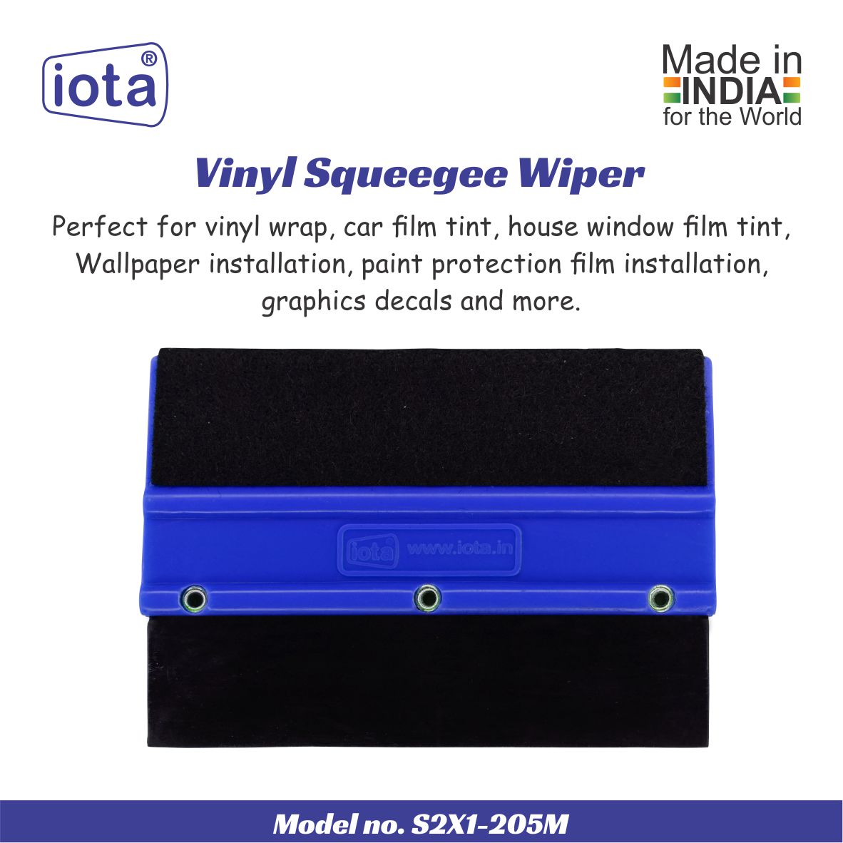 iota Squeegee SQZ205M Double Edge Plastic 2in1 for Car Window Tinting Film Fitting Tool IOTA