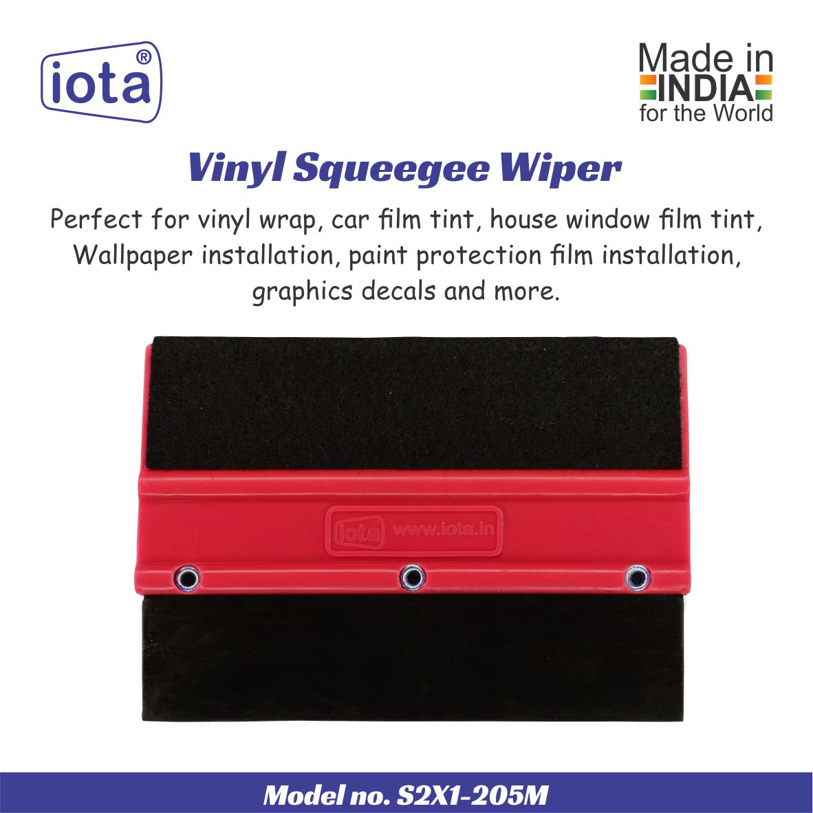 iota Squeegee SQZ205M Double Edge Plastic 2in1 for Car Window Tinting Film Fitting Tool IOTA