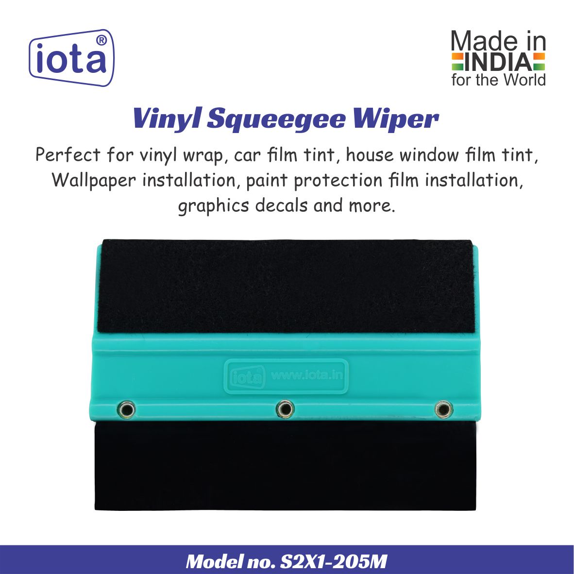 iota Squeegee SQZ205M Double Edge Plastic 2in1 for Car Window Tinting Film Fitting Tool IOTA