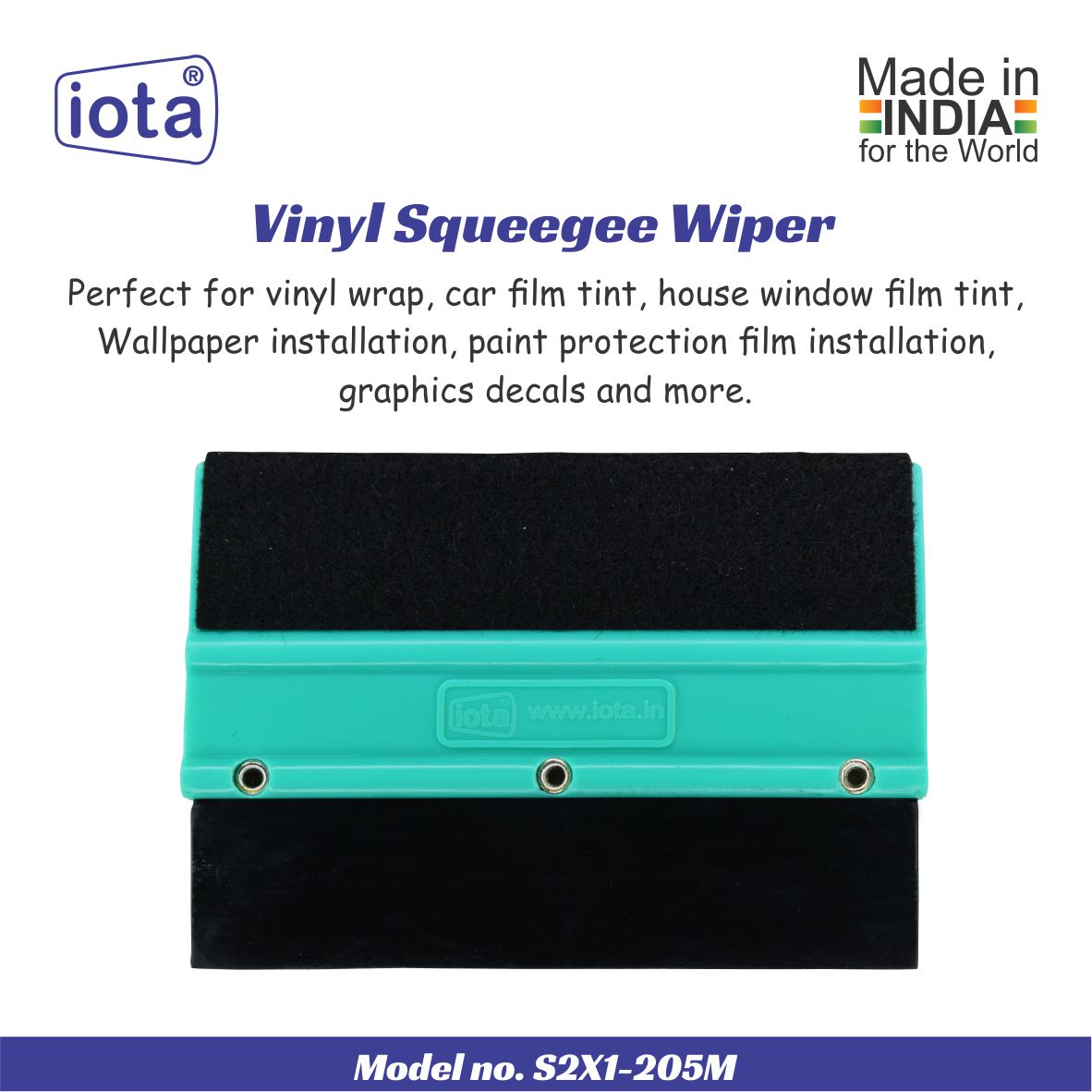 iota Squeegee SQZ205M Double Edge Plastic 2in1 for Car Window Tinting Film Fitting Tool IOTA
