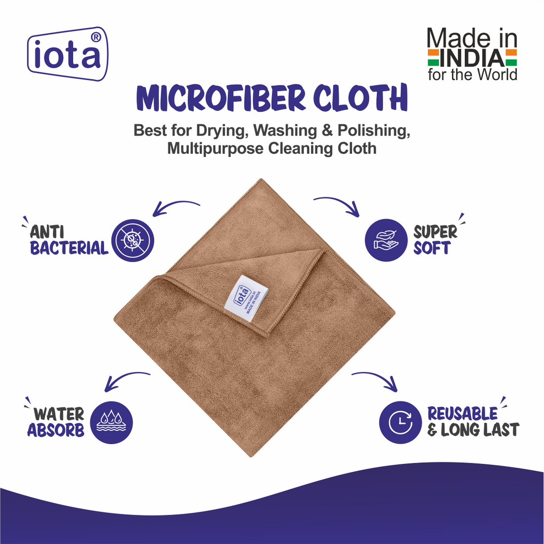 iota Microfiber Cloth 450GSM 40x40cm For Automotive (Pack Of-2) IOTA