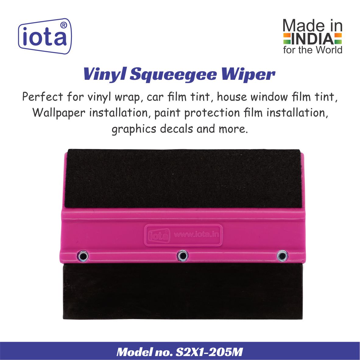 iota Squeegee SQZ205M Double Edge Plastic 2in1 for Car Window Tinting Film Fitting Tool IOTA