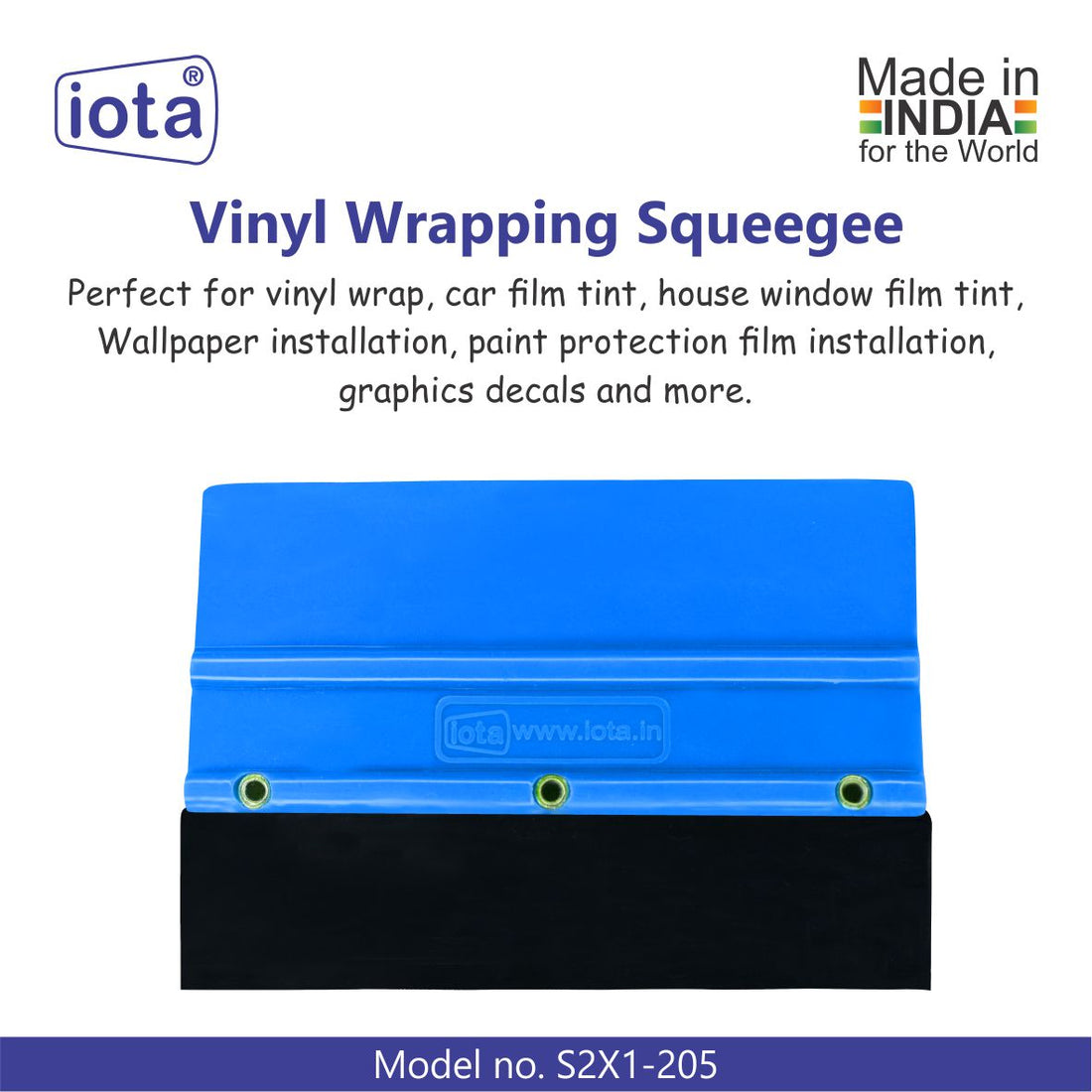 iota Squeegee SQZ205 Decal Wrap Applicator For Car, Vehicle, Window Tint Tool