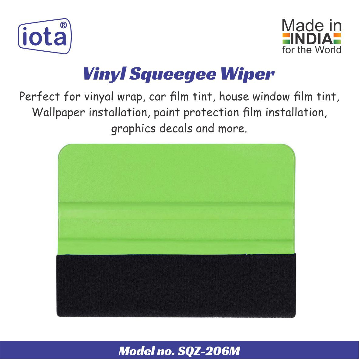 iota Squeegee SQZ206M 4 Inch Felt Edge Decal Squeegee for Car, Vehicle, Window Tint Tool IOTA
