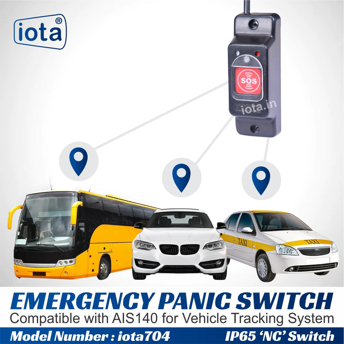iota Emergency Panic Switch iota704 Compatible with AIS 140