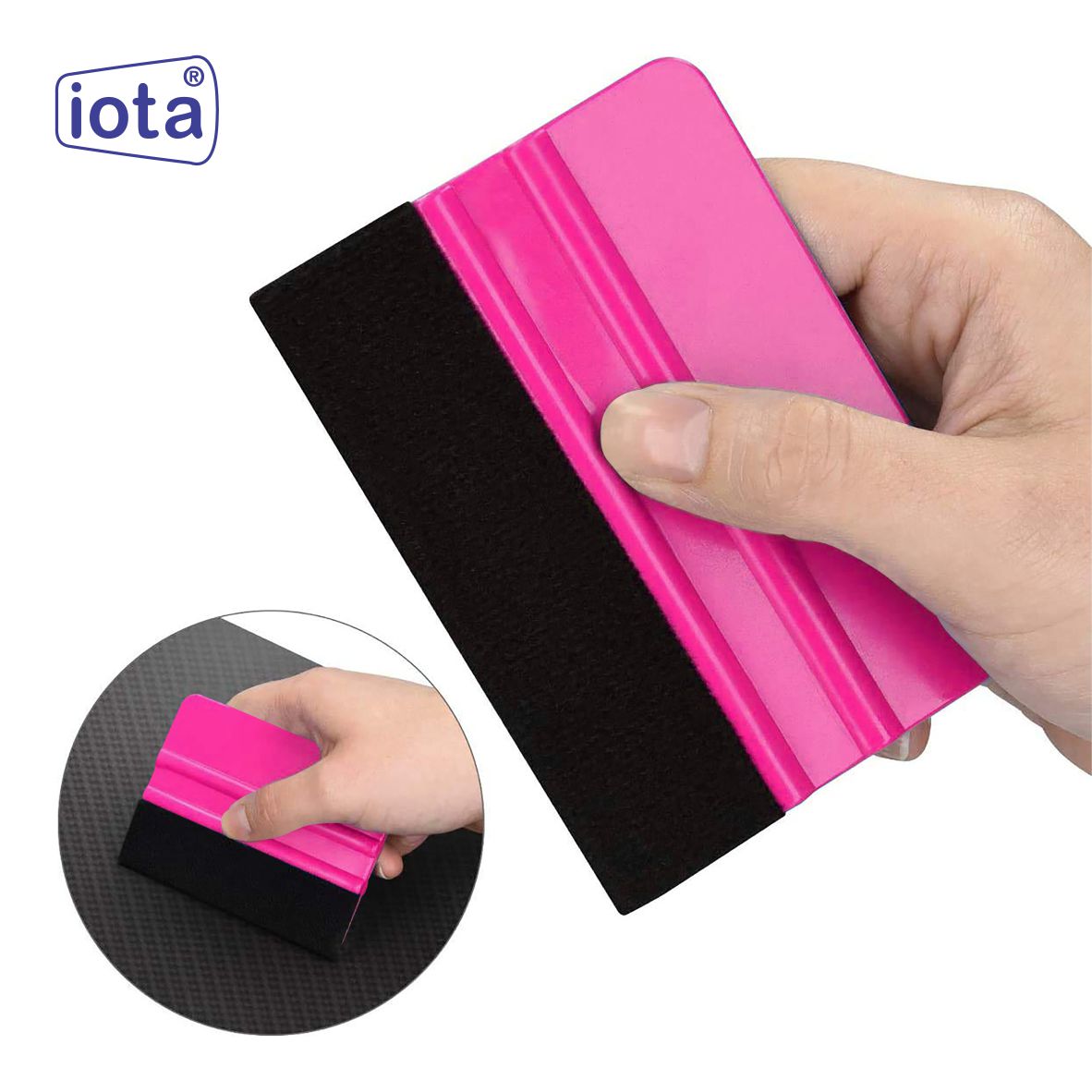 iota Squeegee SQZ206M 4 Inch Felt Edge Decal Squeegee for Car, Vehicle, Window Tint Tool IOTA