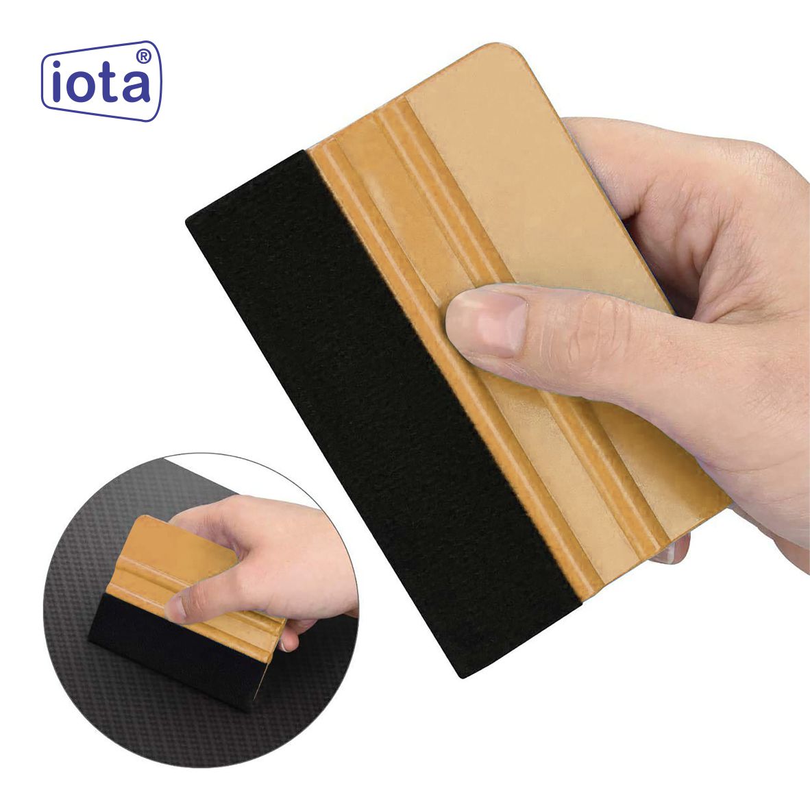 iota Squeegee SQZ206M 4 Inch Felt Edge Decal Squeegee for Car, Vehicle, Window Tint Tool IOTA