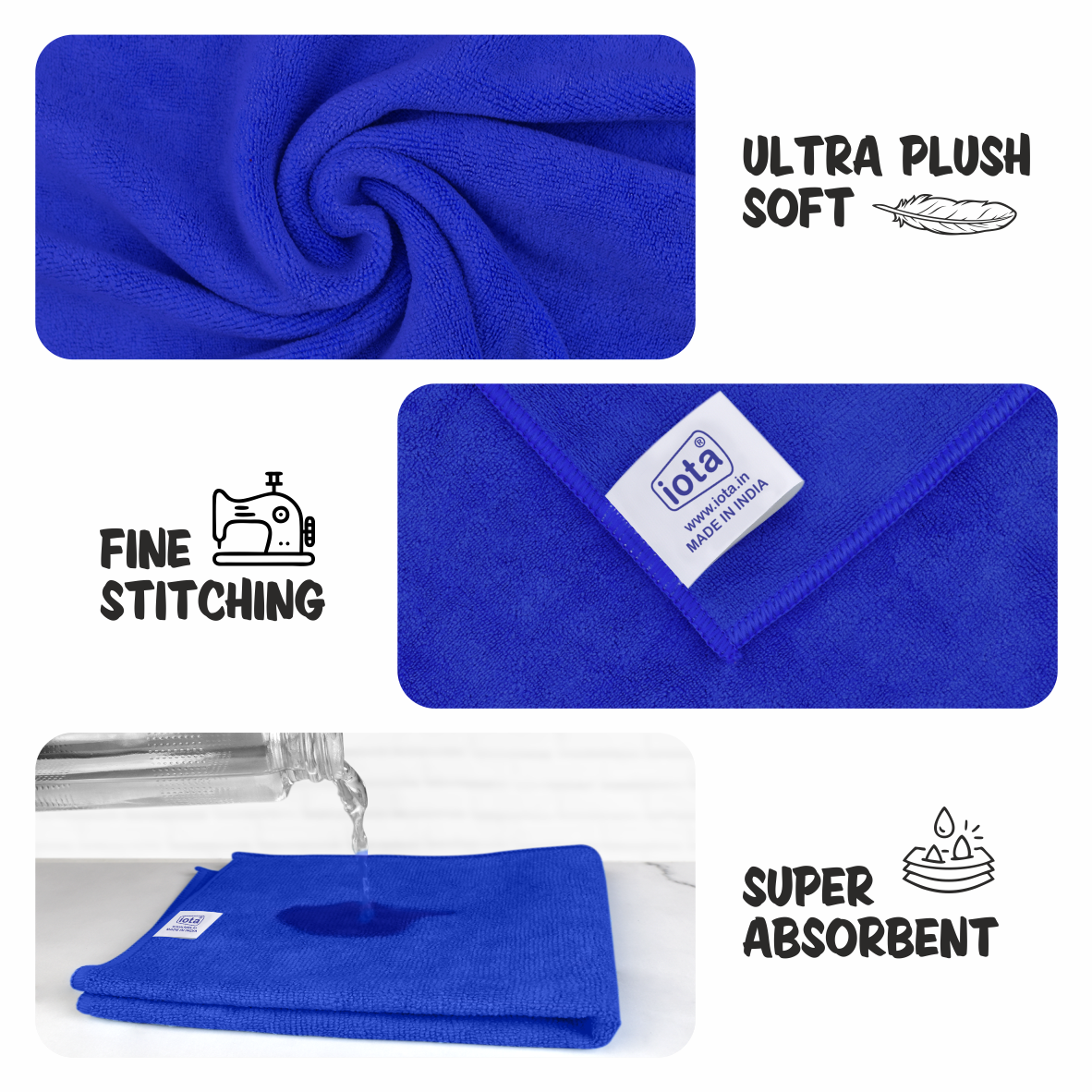 Microfiber Cloth 450GSM 60x40cm For Automotive (Pack Of-6) IOTA