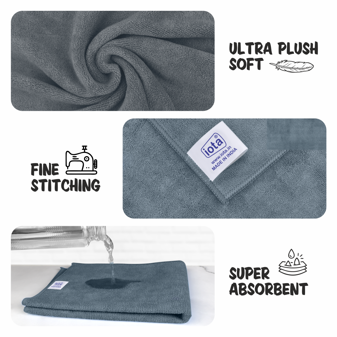 iota Microfiber Cloth 450GSM 40x40cm For Automotive (Pack Of-2) IOTA