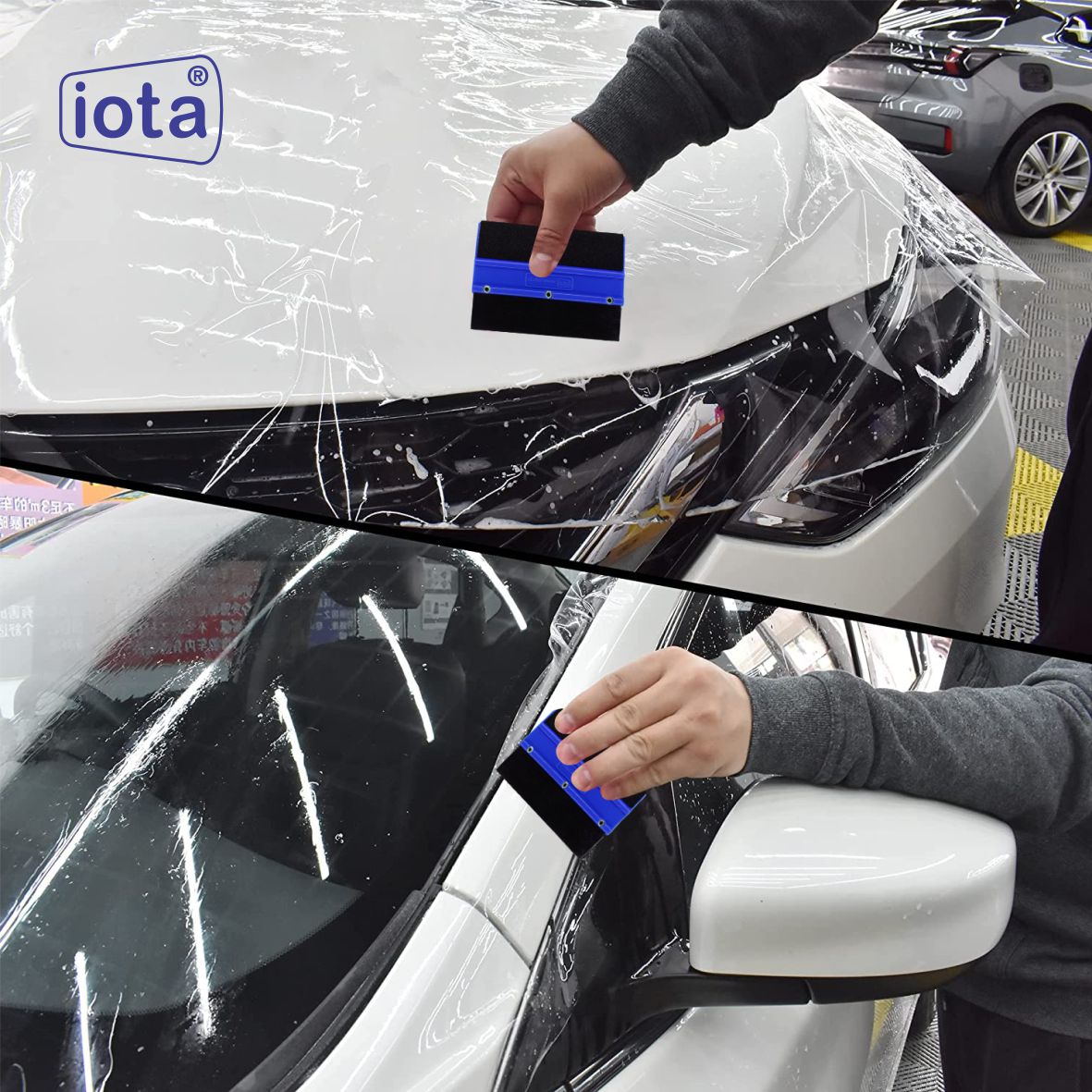 iota Squeegee SQZ205M Double Edge Plastic 2in1 for Car Window Tinting Film Fitting Tool IOTA