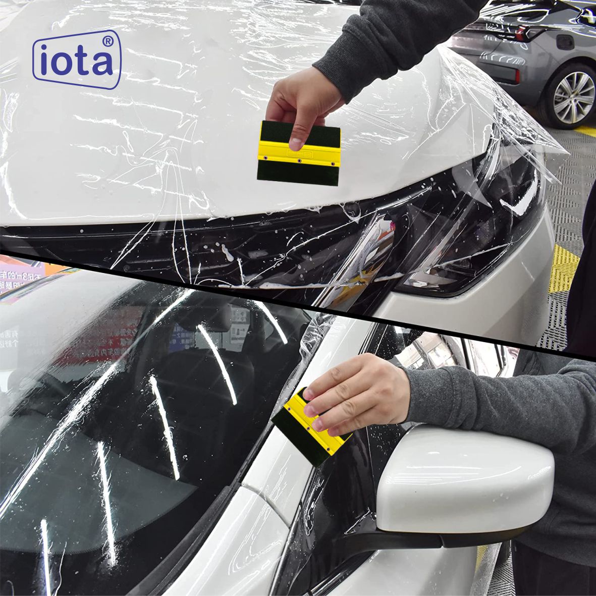 iota Squeegee SQZ205M Double Edge Plastic 2in1 for Car Window Tinting Film Fitting Tool IOTA