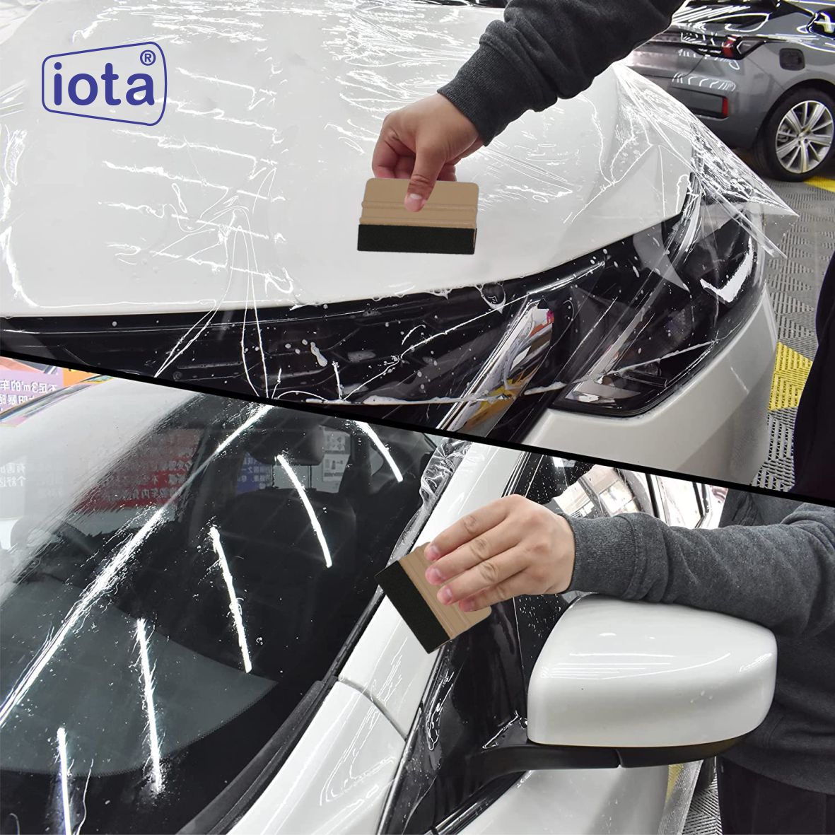 iota Squeegee SQZ206M 4 Inch Felt Edge Decal Squeegee for Car, Vehicle, Window Tint Tool IOTA