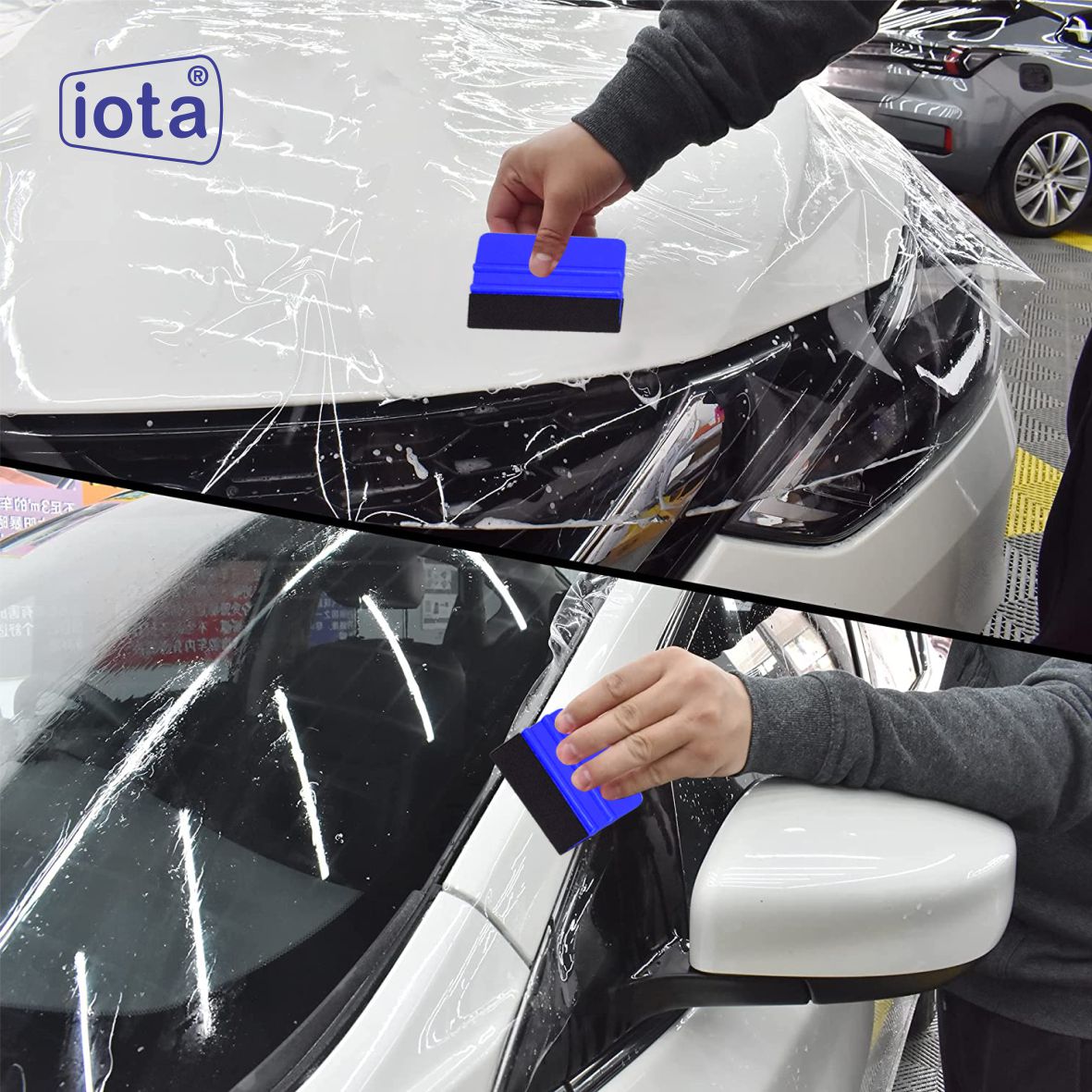 iota Squeegee SQZ206M 4 Inch Felt Edge Decal Squeegee for Car, Vehicle, Window Tint Tool IOTA