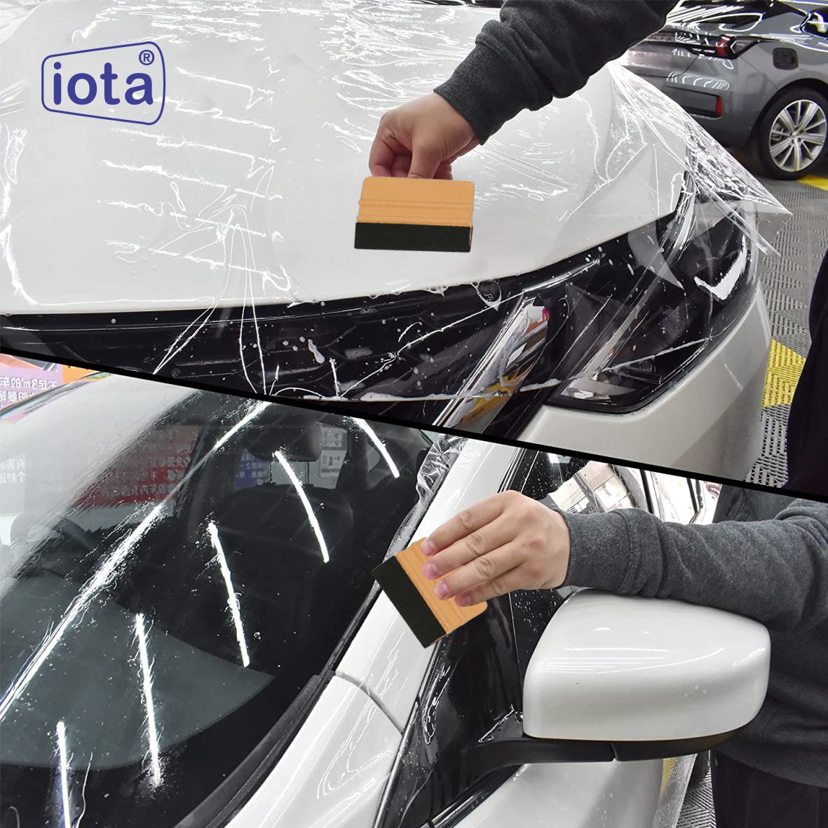 iota Squeegee SQZ206M 4 Inch Felt Edge Decal Squeegee for Car, Vehicle, Window Tint Tool IOTA