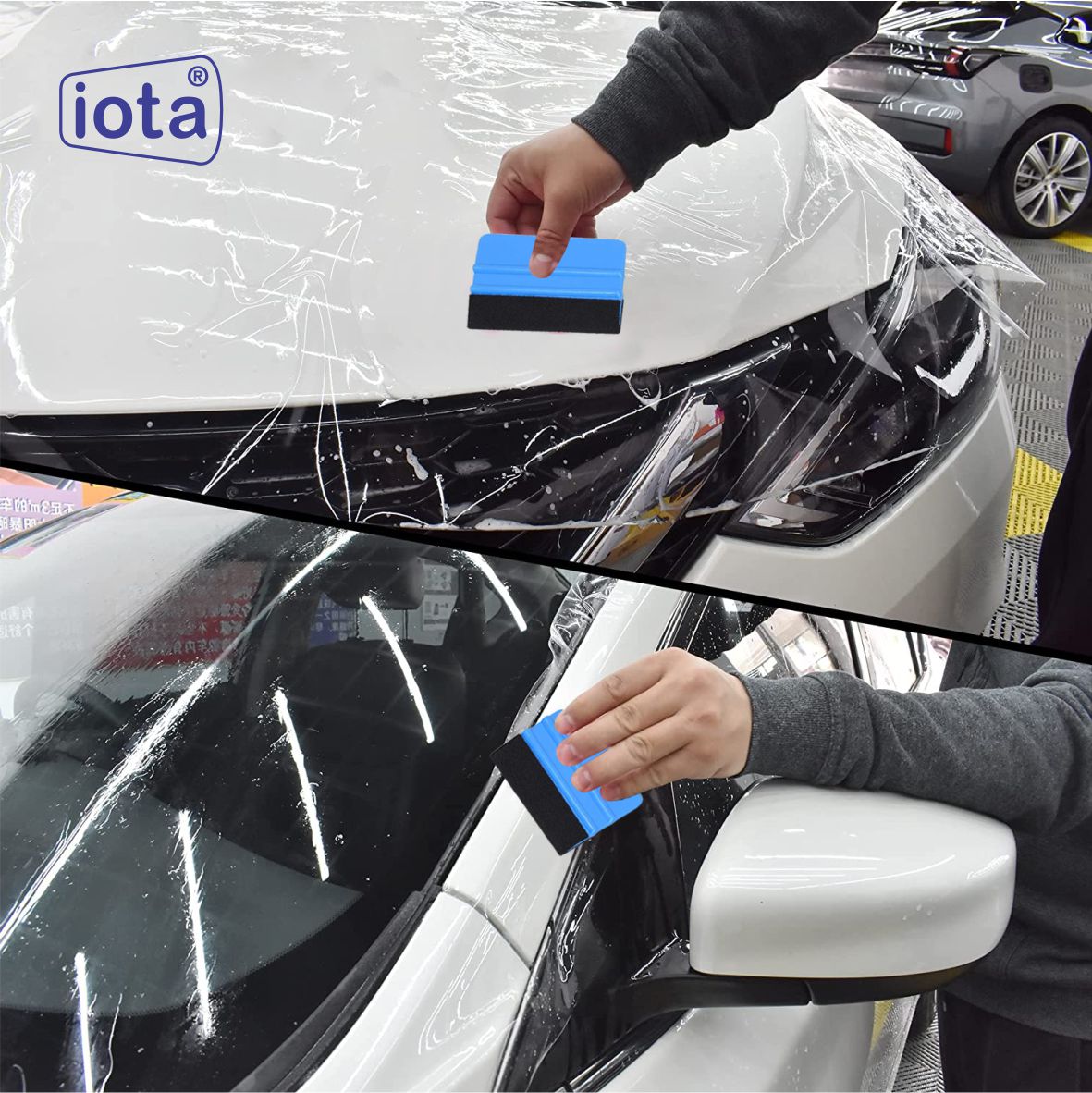 iota Squeegee SQZ206M 4 Inch Felt Edge Decal Squeegee for Car, Vehicle, Window Tint Tool IOTA