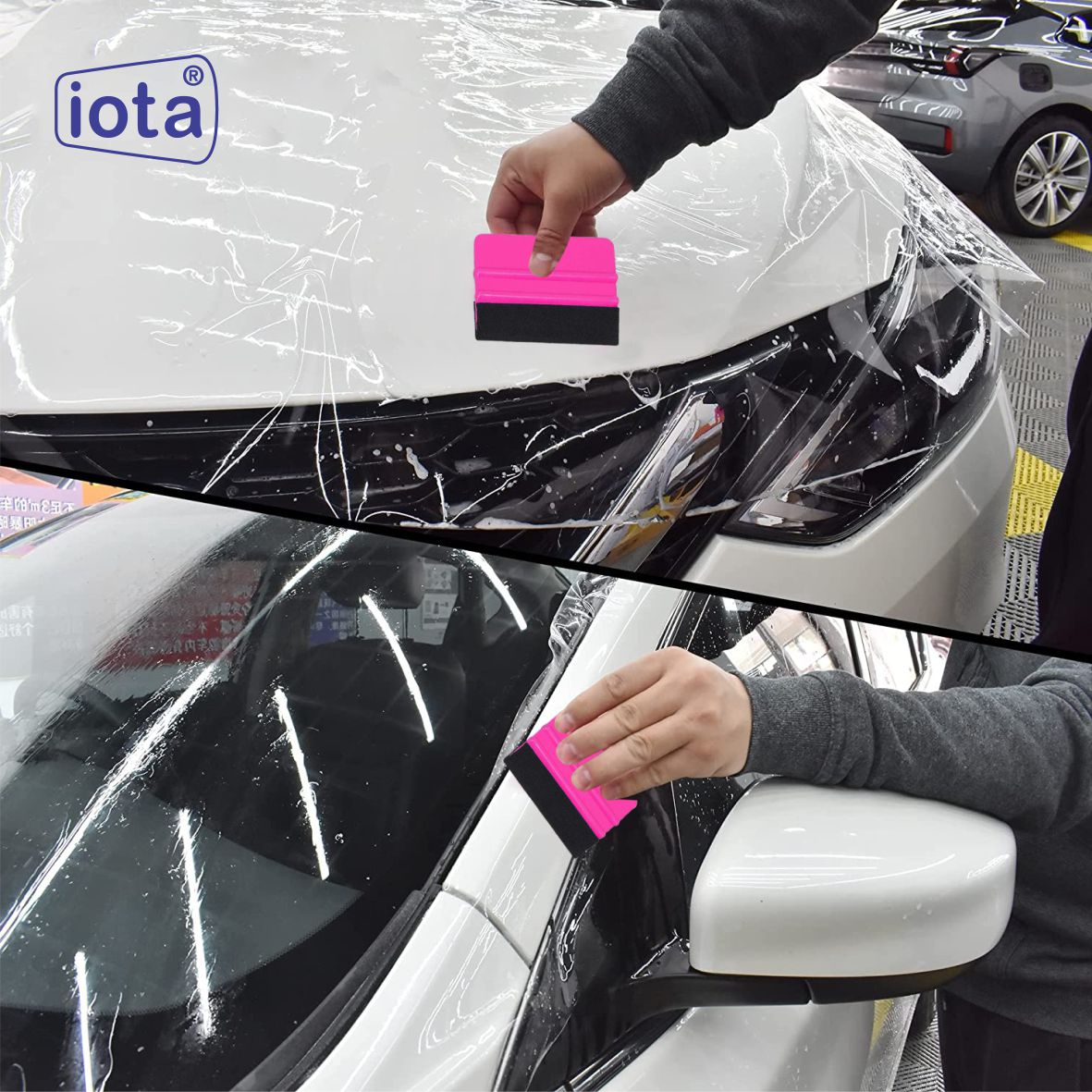 iota Squeegee SQZ206M 4 Inch Felt Edge Decal Squeegee for Car, Vehicle, Window Tint Tool IOTA