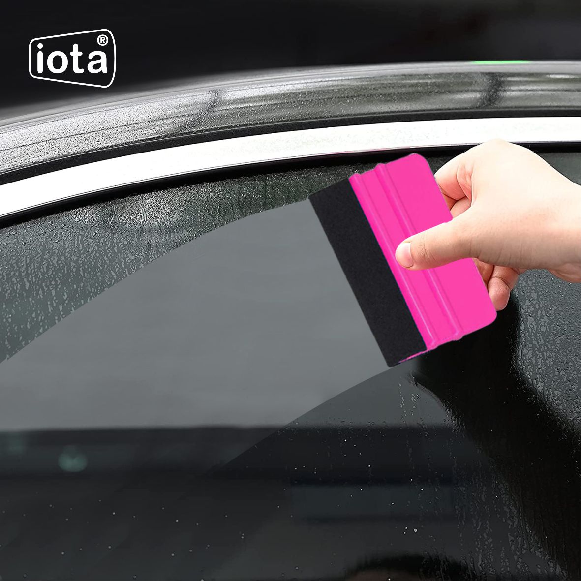 iota Squeegee SQZ206M 4 Inch Felt Edge Decal Squeegee for Car, Vehicle, Window Tint Tool IOTA