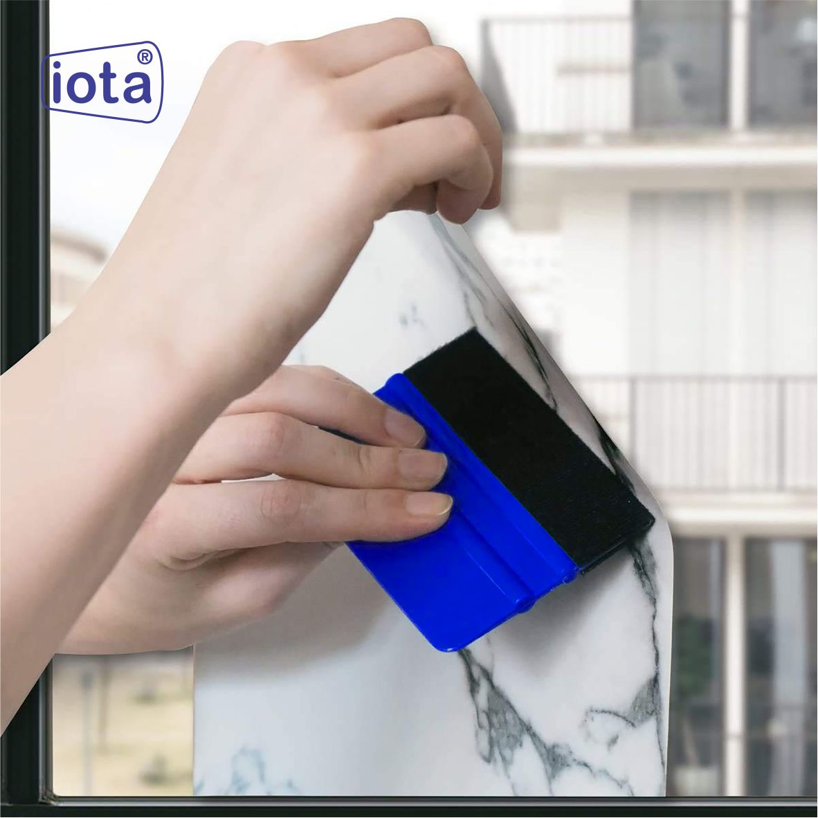 iota Squeegee SQZ206M 4 Inch Felt Edge Decal Squeegee for Car, Vehicle, Window Tint Tool IOTA