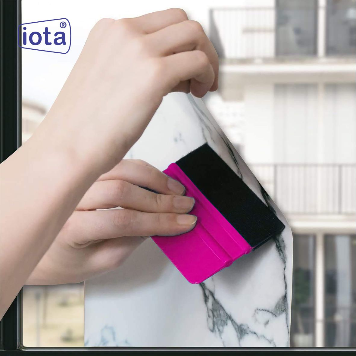 iota Squeegee SQZ206M 4 Inch Felt Edge Decal Squeegee for Car, Vehicle, Window Tint Tool IOTA