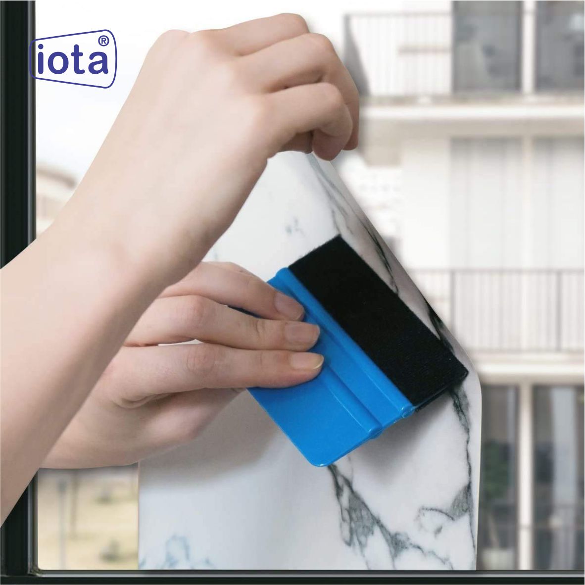 iota Squeegee SQZ206M 4 Inch Felt Edge Decal Squeegee for Car, Vehicle, Window Tint Tool IOTA