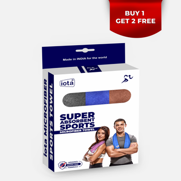 iota Microfiber Gym Towels | 450GSM, 40x40 cm | Super Soft, 3X Absorption Power - Pack of 3 (Buy 1 Get 2 Free)