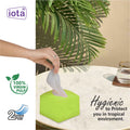 iota Tissue Dispenser Mini Box Including 2 Ply | 200 Pulls | 200 Sheets 100% Natural and Eco-friendly (Automotive) IOTA