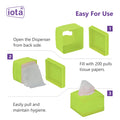 iota Tissue Dispenser Mini Box Including 2 Ply | 200 Pulls | 200 Sheets 100% Natural and Eco-friendly (Automotive) IOTA