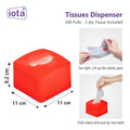 iota Tissue Dispenser Mini Box Including 2 Ply | 200 Pulls | 200 Sheets 100% Natural and Eco-friendly (Automotive) IOTA