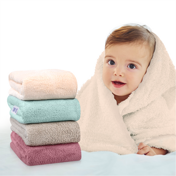 iota Microfiber Baby Bath Towel, 35x75cm, 350 GSM Premium Quality - Pack of 4 (Multicolour)