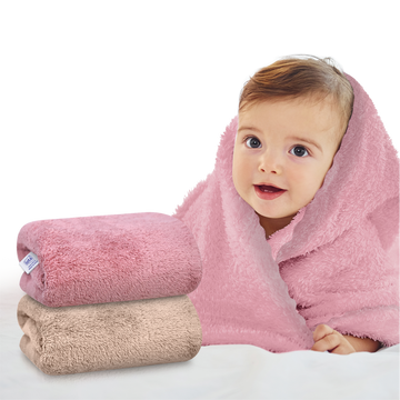 iota Microfiber Baby Bath Towel, 35x75cm, 350 GSM Premium Quality - Pack of 2 (Multicolour)