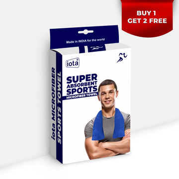 iota Microfiber Gym Towels | 450GSM, 60x40 cm | Super Soft, 3X Absorption Power - Pack of 1 (Buy 1 Get 2 Free)