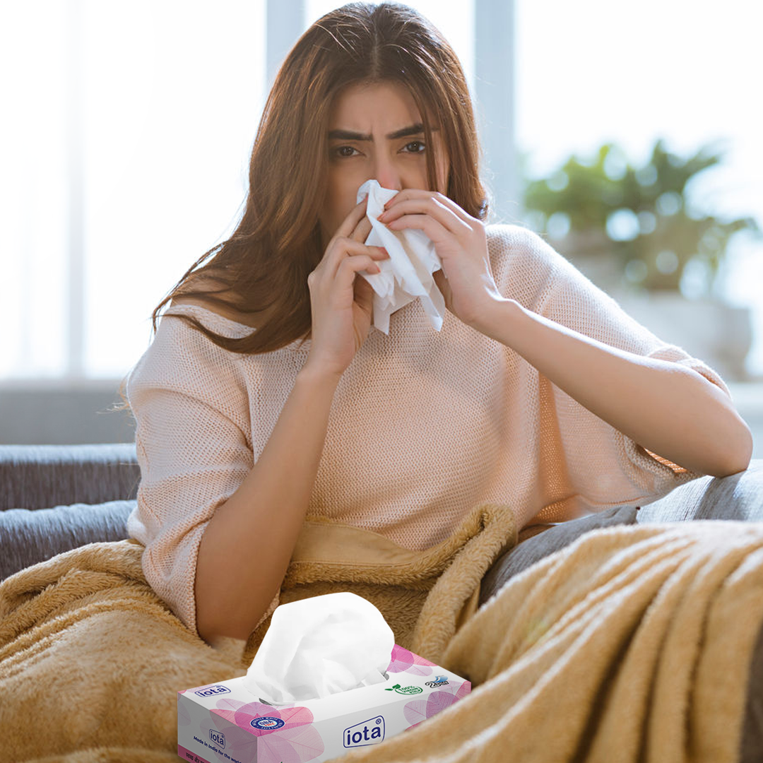 iota Facial Tissue Box With 2 Ply | 100 Pulls | 200 Sheets 100% Natural Skin-Friendly IOTA