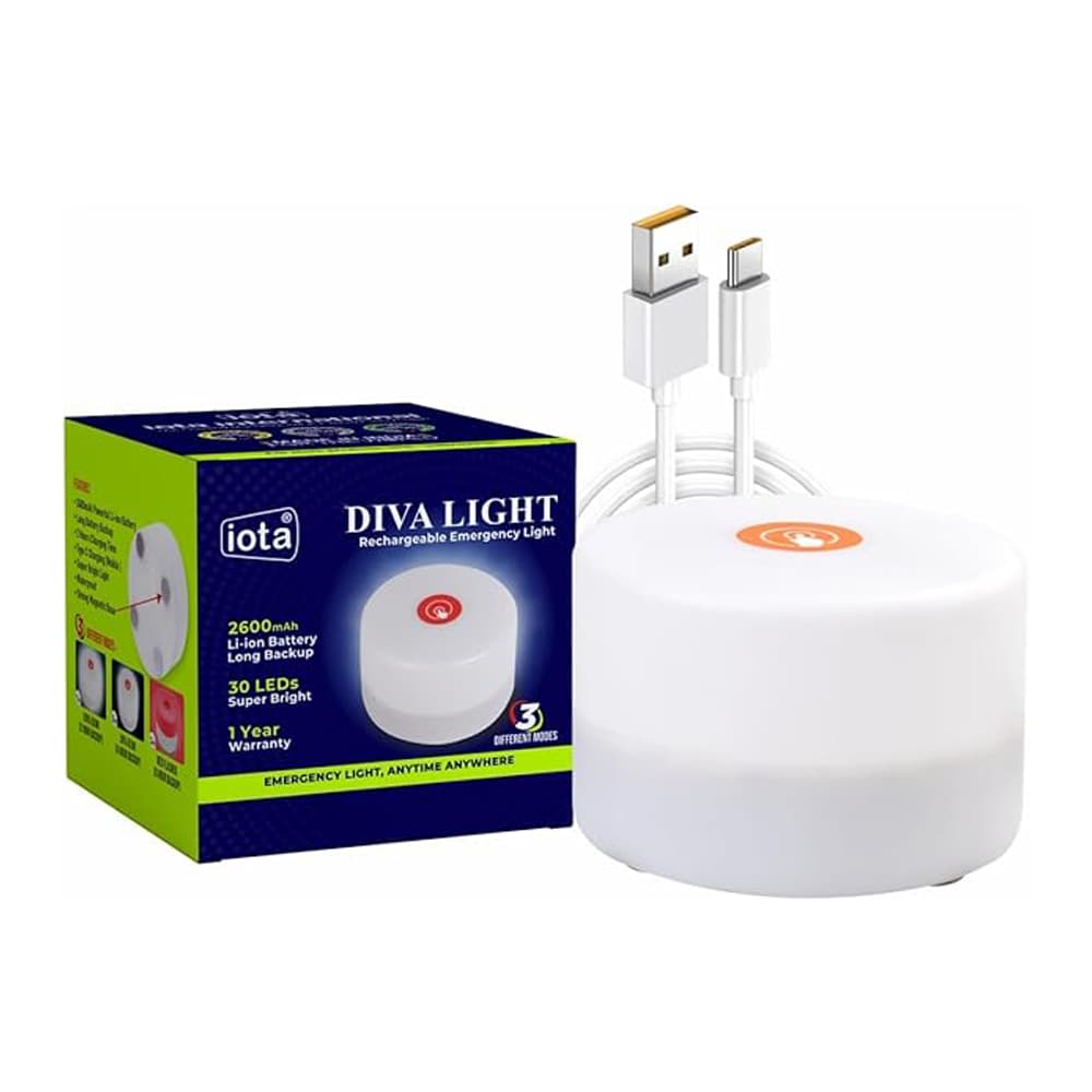 iota Diva Light — Rechargeable Emergency Light, 30 LEDs