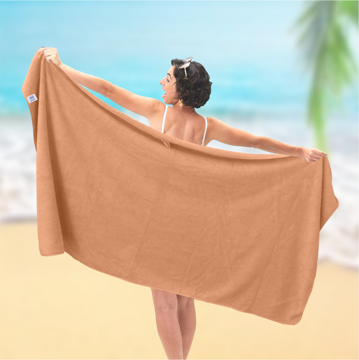 iota Microfiber Ultra Soft Beach Towel & Bath Towel 90X180CM 500GSM (Brown)