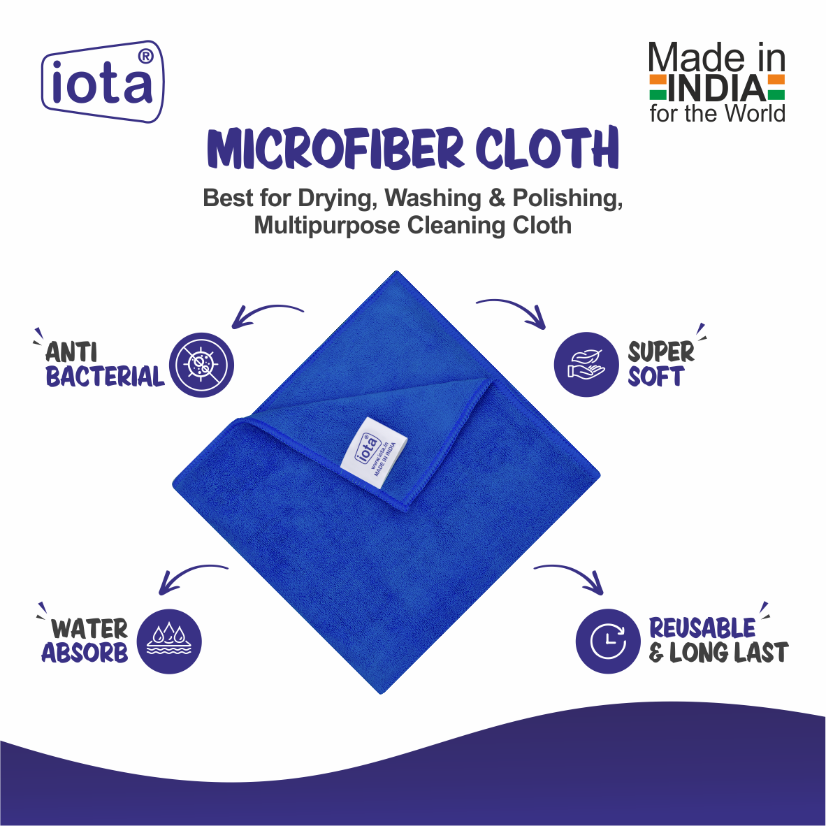 TESLA® Micro Fiber Cleaning Cloths Set Of 5 For Detailing And Polishing. TESLA® 40cm X 40 Cm