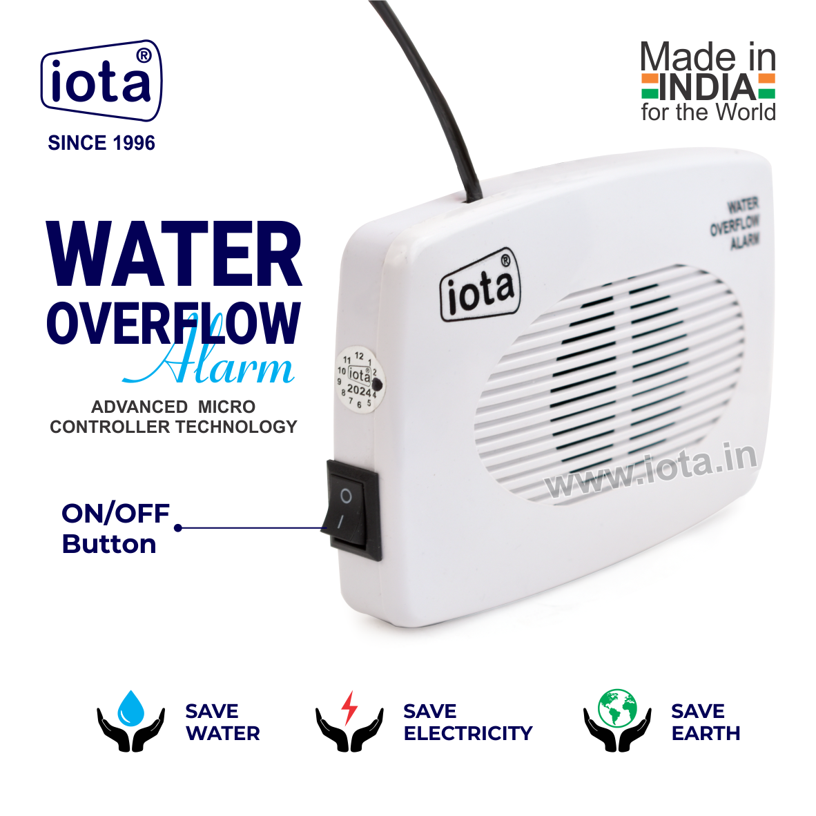 iota H1 KIT Water Tank Overflow Alarm with Human Voice. Made in India IOTA