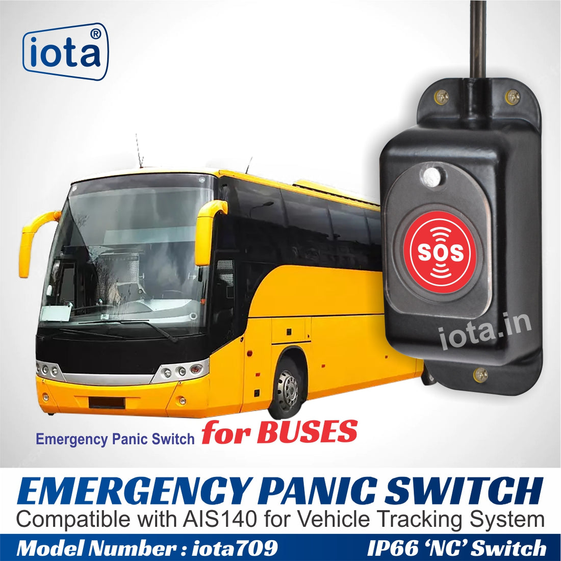 iota Emergency Panic Switch iota709 Compatible with AIS 140