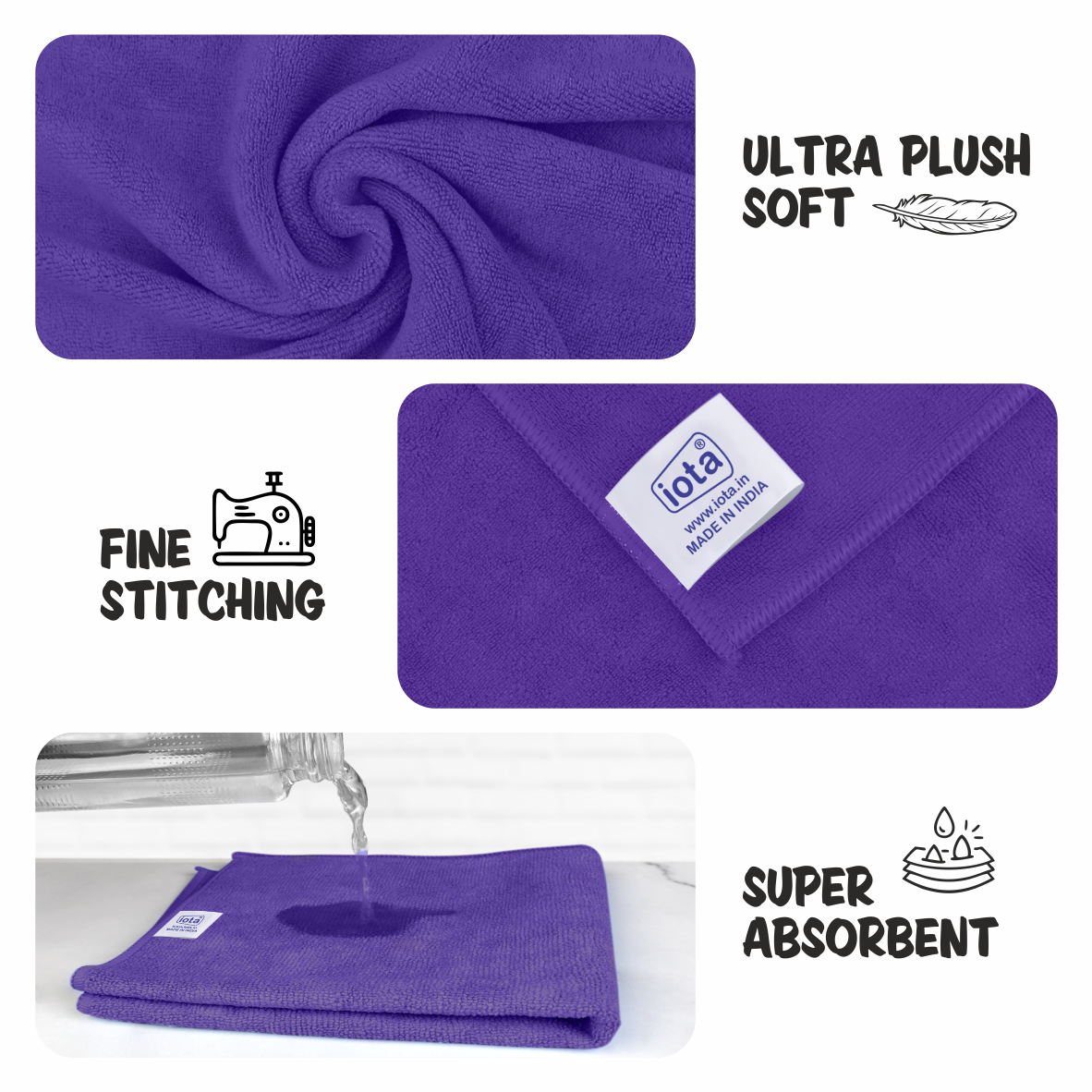 Microfiber Cloth 450GSM 40x40cm For Automotive (Pack Of-4) IOTA