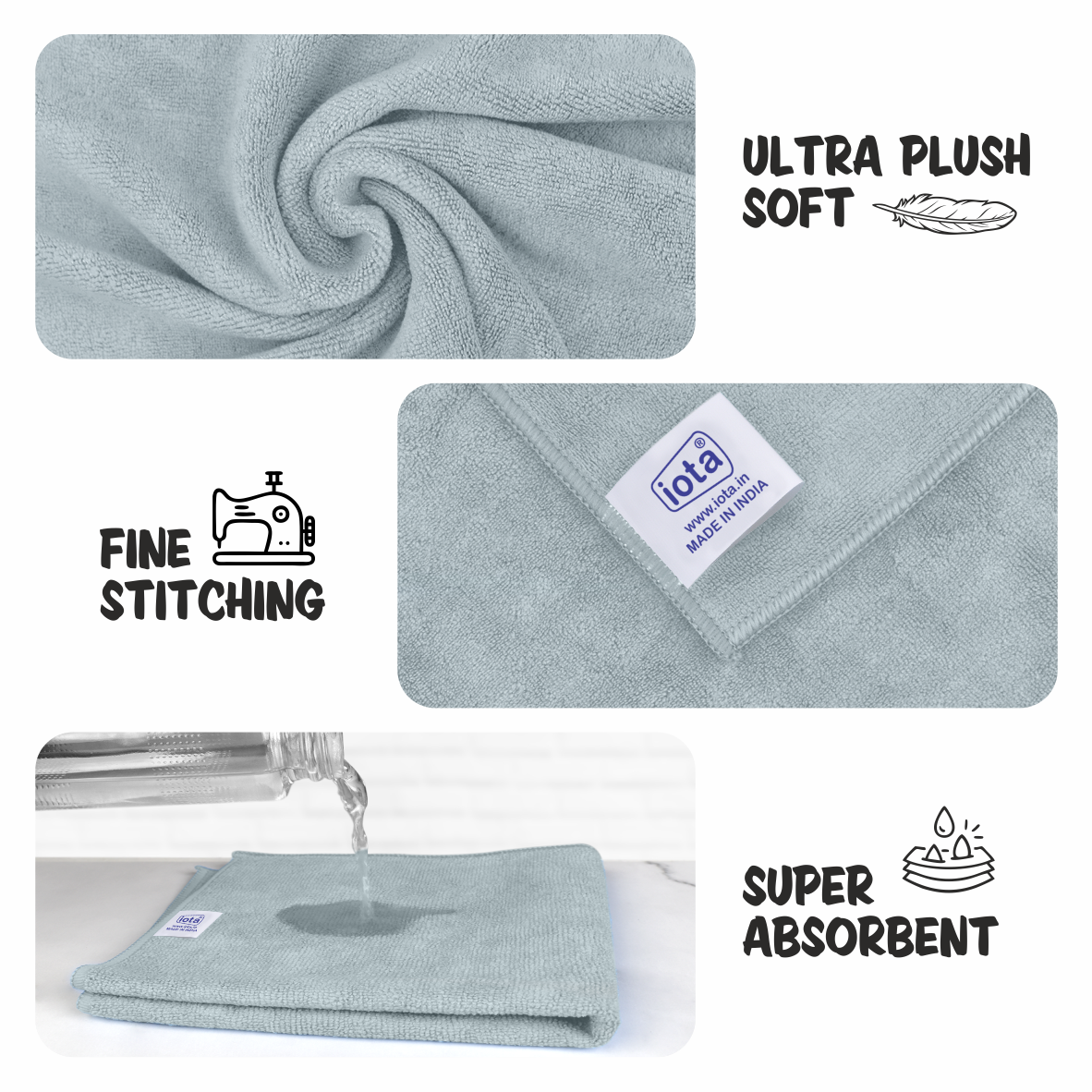 Microfiber Cloth 450GSM 40x40cm For Automotive (Pack Of-4) IOTA