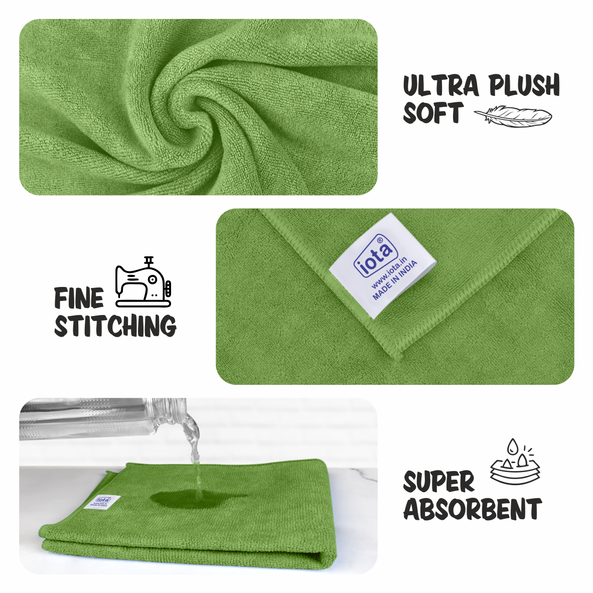 Microfiber Cloth 450GSM 40x40cm For Automotive (Pack Of-4) IOTA