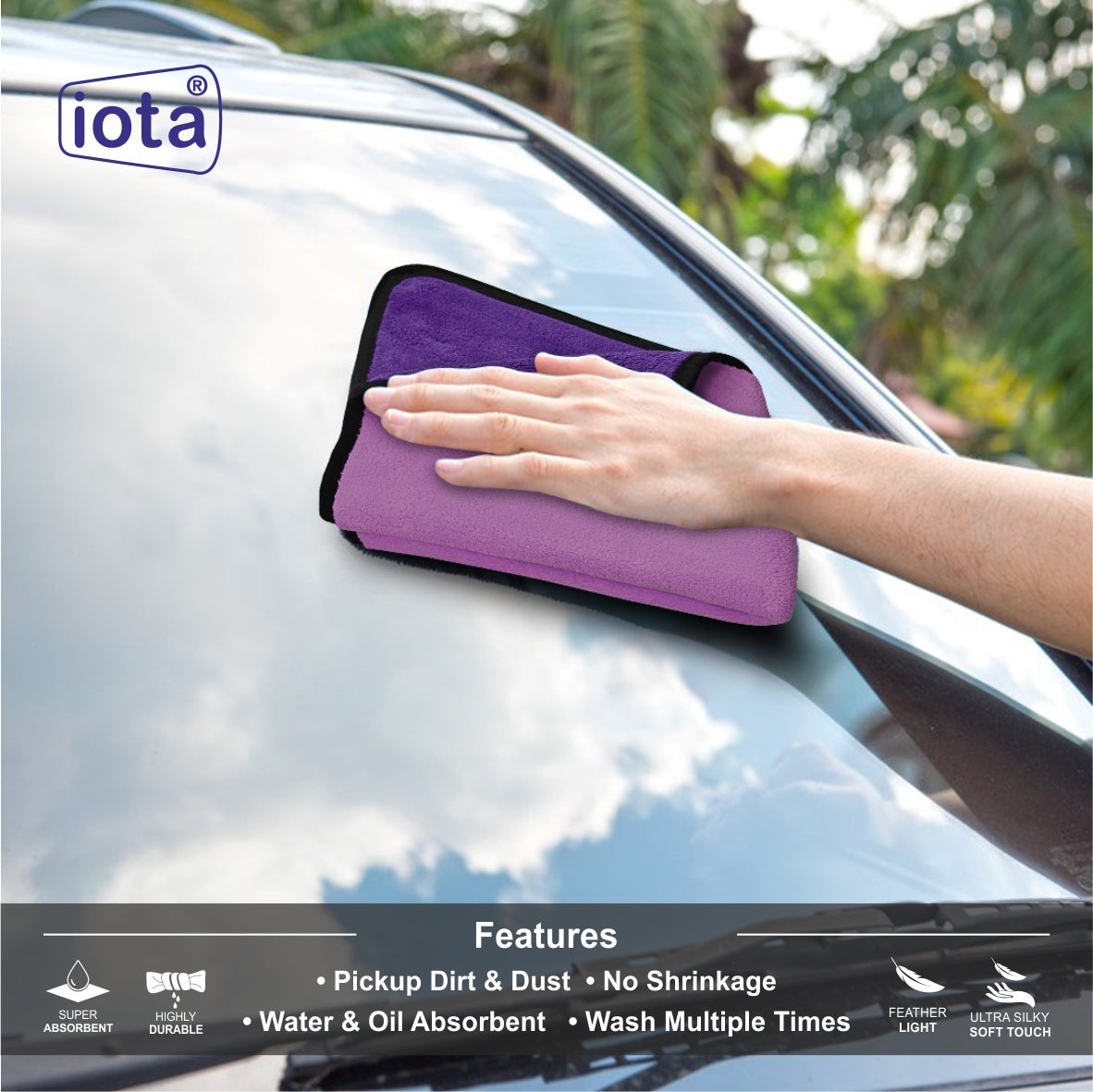 Microfiber Cloth 650GSM 40x40cm For Automotive (Pack Of-2) IOTA