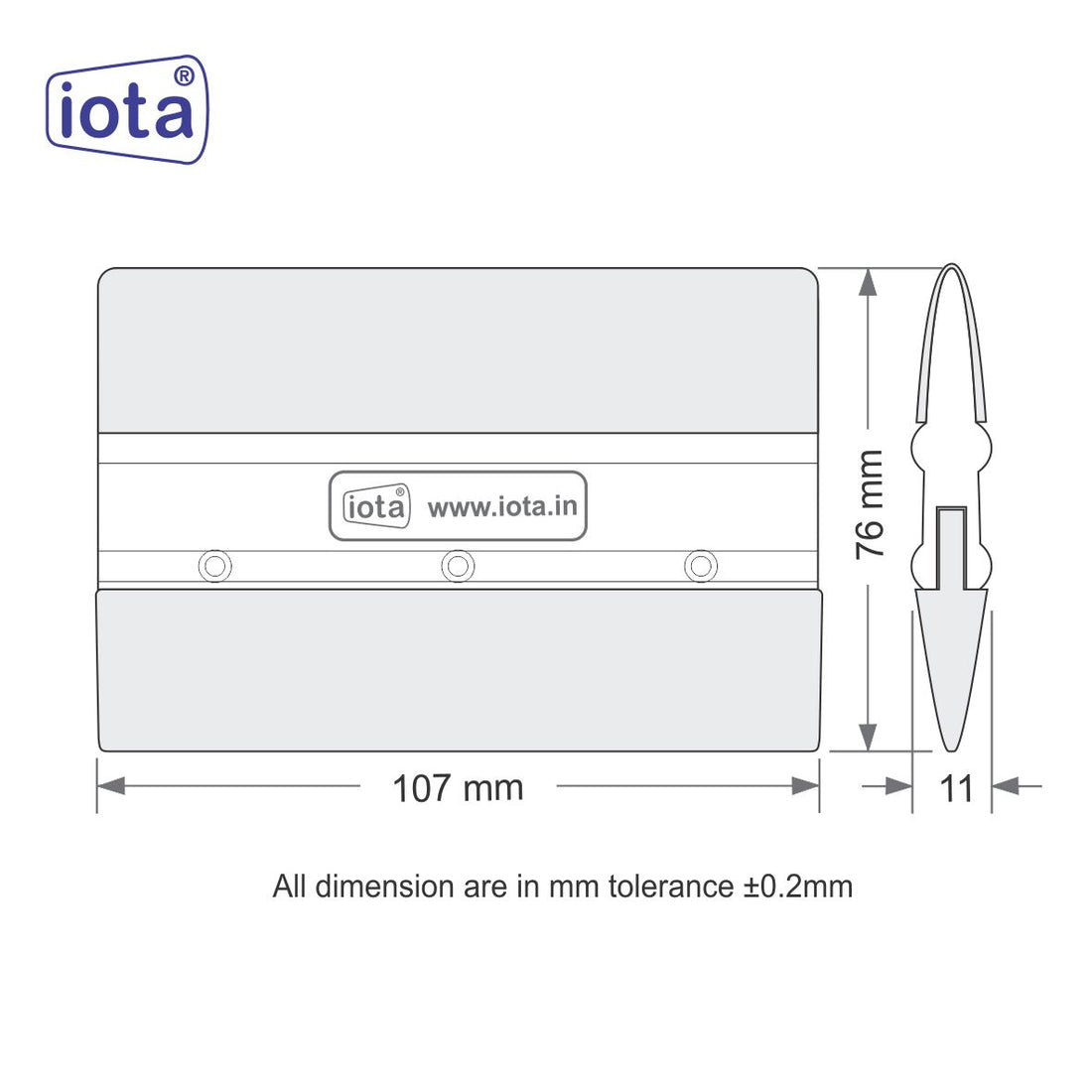 iota Squeegee SQZ205M Double Edge Plastic 2in1 for Car Window Tinting Film Fitting Tool IOTA