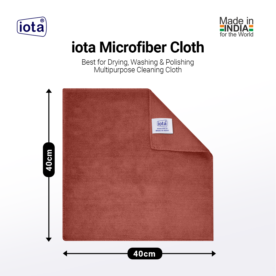 iota Microfiber Cloth 350GSM 40x40cm For Automotive (Pack of-6)