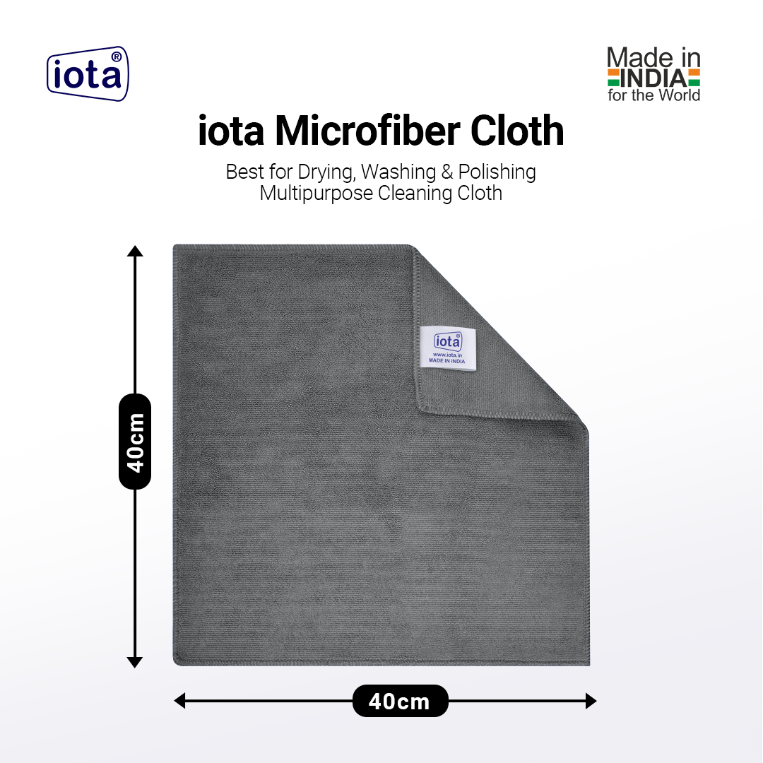 iota Microfiber Cloth 350GSM 40x40cm For Automotive (Pack of-8)