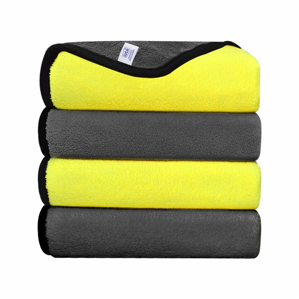 iota Premium Microfiber Cloth Double-Sided 650GSM 40x40cms for Car & Bike Cleaning Cloth IOTA